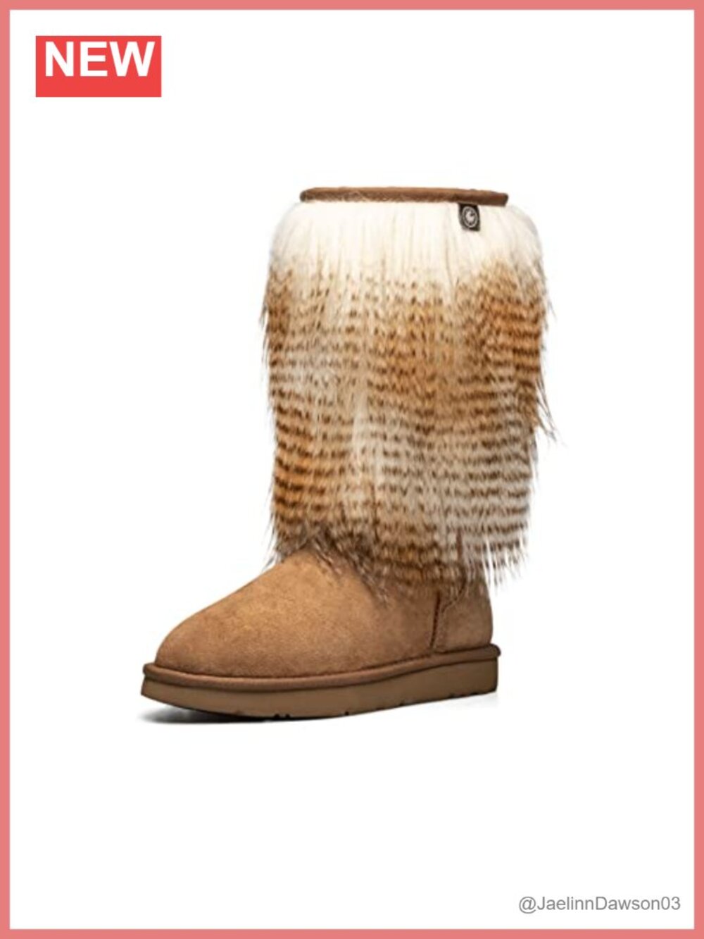 Faux Fur Furry Mid-Calf Winter Snow Boots Sheepskin Insole Rubber Sole